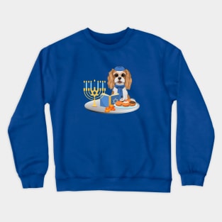 Hanukkah Blenheim Cavalier King Charles Spaniel Crewneck Sweatshirt